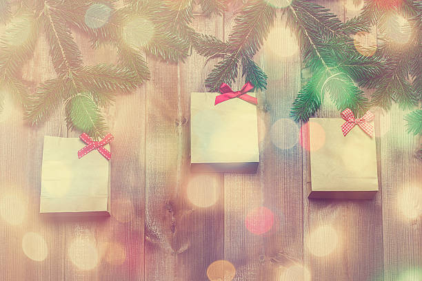 istock Christmas background with small shopping bags 619402816