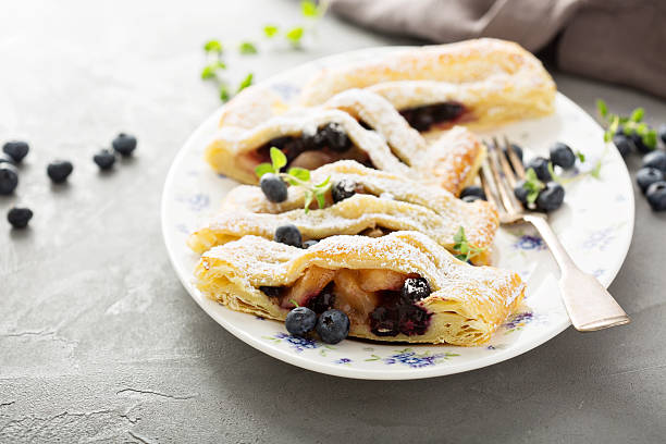istock Puff pastry with apple and blueberry 619404736