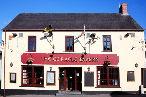 Carmarthen, Wales, UK, October 22, 2016 : The Coracle Tavern public house and restaurant situated in Cambrian Place
