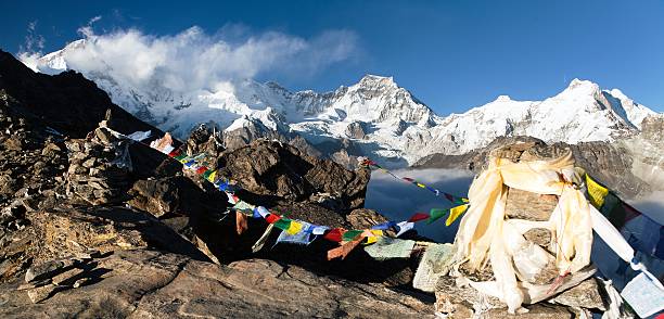 istock mount Cho Oyu and mount Gyachung Kang 619407922
