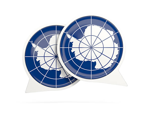 A stock photo/3D Render of the Antarctica flag.