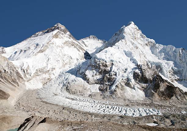 istock mount Everest, Lhotse and Nuptse from Pumo Ri base camp 619408704
