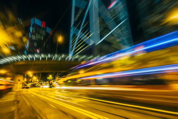 istock car trails at night,Hong Kong 619409188
