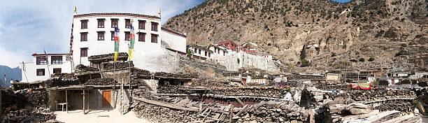 istock Panoramic view of Marpha village and monastery 619410292