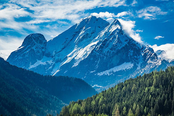 istock Stunning view to peak in mountains Dolomites, Italy 619411876