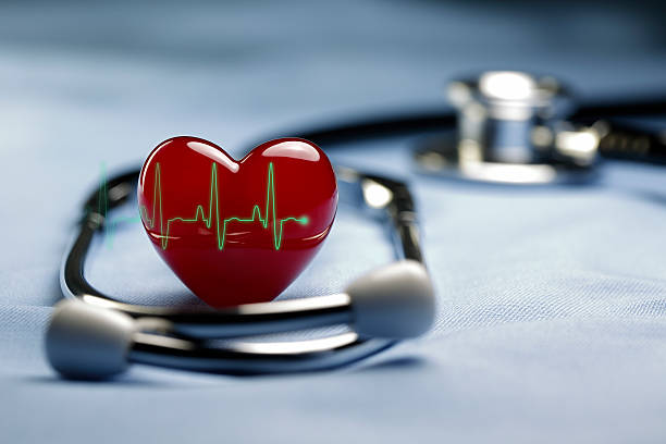 Heart Care and ECG stock photo