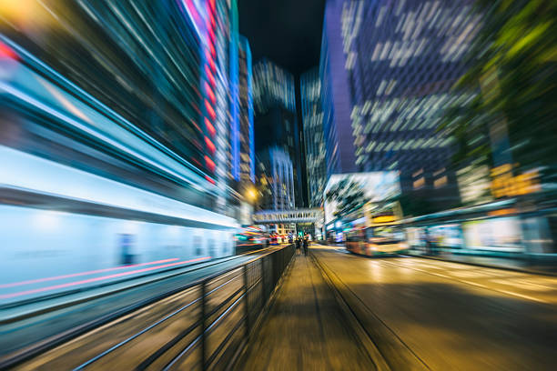 istock car trails at night,Hong Kong 619500896