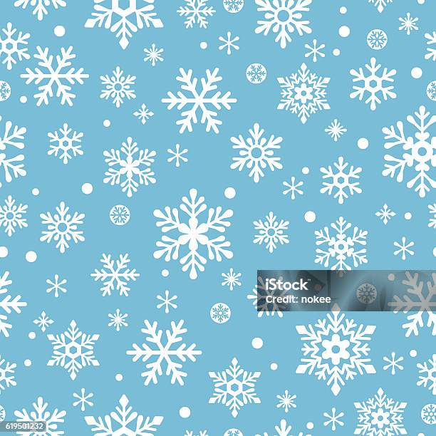 Snowflakes Seamless Pattern Stock Illustration - Download Image Now - Snowflake Shape, Pattern, Christmas