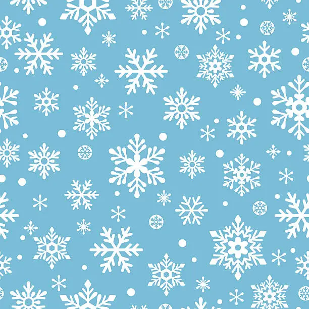 Vector illustration of Snowflakes seamless pattern