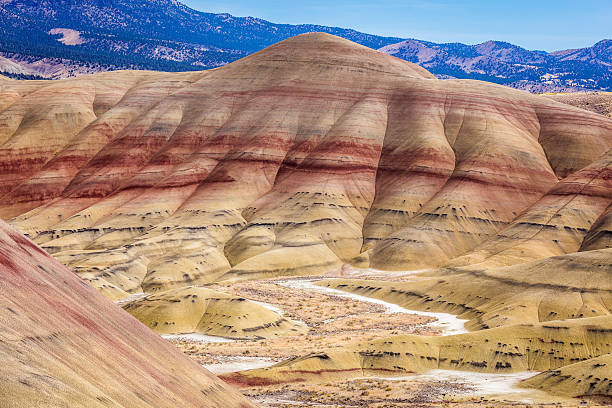 istock Colorful hills. The unusual landscape. Multi-colored layers 619507092