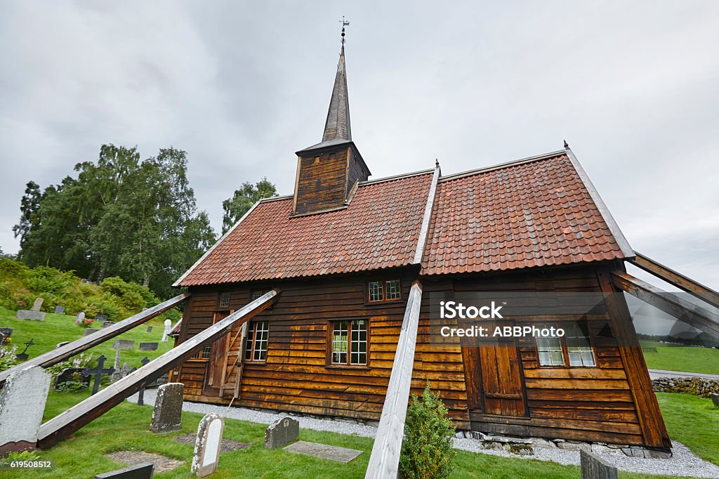 Traditional norwegian stave church. Rodven. Travel Norway. Touri Traditional norwegian stave church. Rodven. Travel Norway. Tourism background Architecture Stock Photo