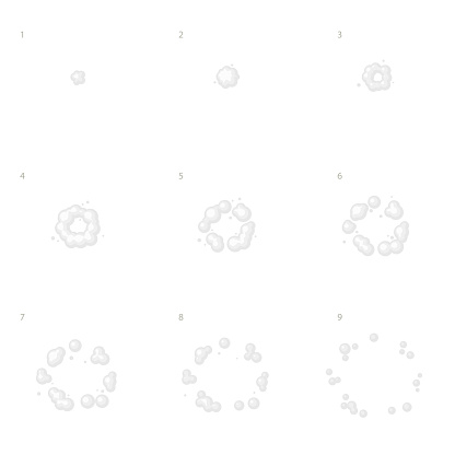 Explode Animation Sequence Cartoon Explosion Frames Vector Stock ...