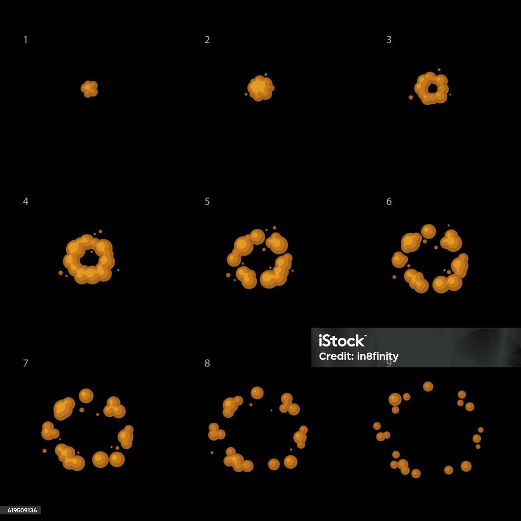 Plot Explode Explode Animation Sequence Cartoon Explosion Frames Vector Stock ...
