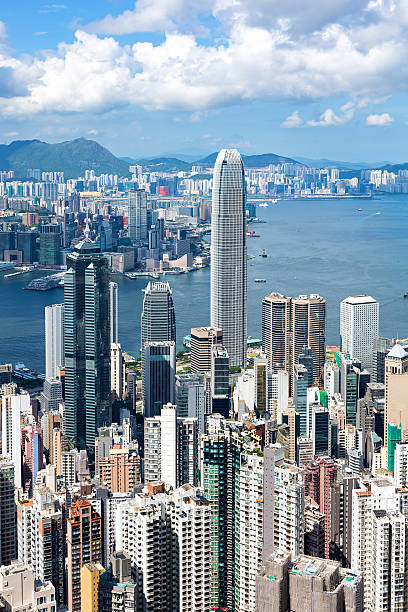 hong kong cityscape - victoria peak stock-fotos und bilder