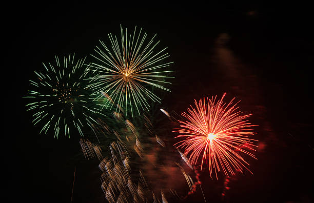 istock Fireworks light up the sky wit smoke. Colorful. 619513270