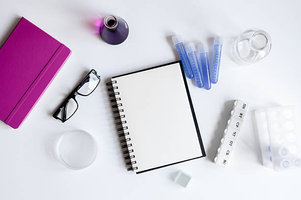 istock workplace lab assistant at the clinic top view 619514538