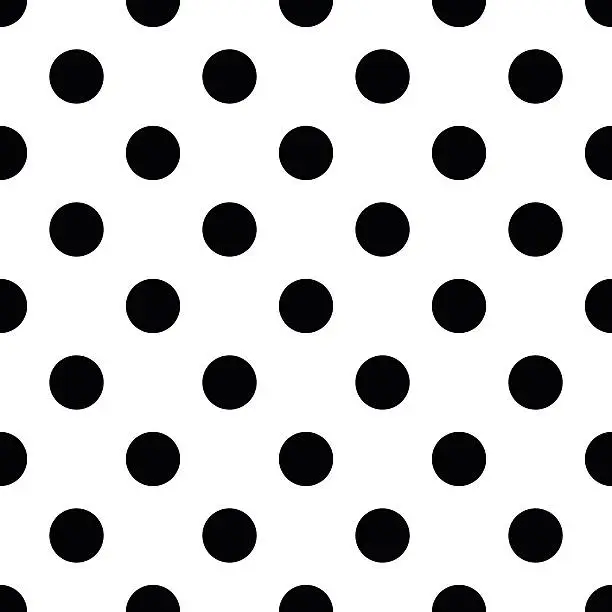 Vector illustration of Black and white polka dot seamless pattern vector