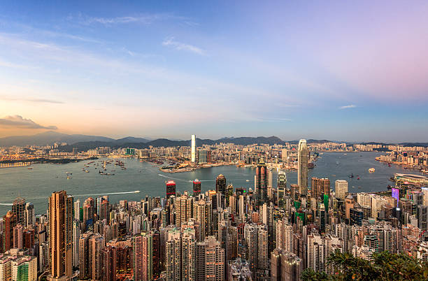 istock Hong Kong Victoria Harbour from Peak Sunrise 619518762