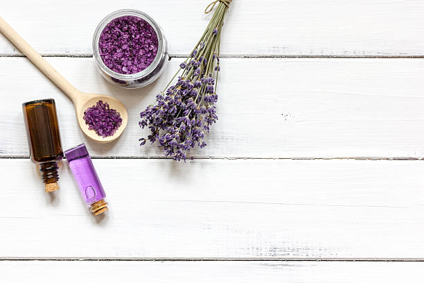 istock lavender bath salt on wooden table top view 619519720