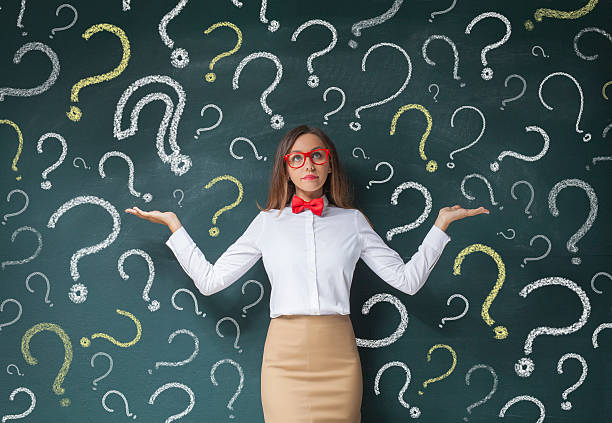 Businesswoman with question mark