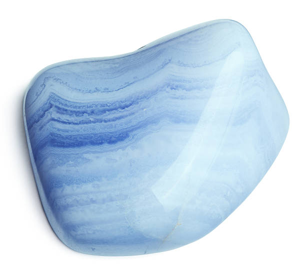 niebieski kamień chalcedony - precious gem rough stone amethyst zdjęcia i obrazy z banku zdjęć