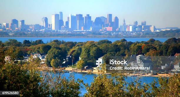 Boston Skyline Vista Great Hill Park Weymouth Stock Photo - Download Image Now - Boston - Massachusetts, City, Cityscape