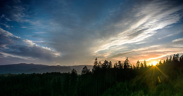 istock Majestic sunset in the mountains landscape. 619526646