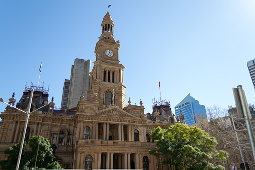 Sydney Town hall in the Central business (Australia)