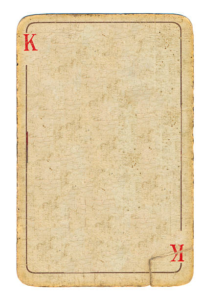 istock empty old  playing card paper background with line 619528856