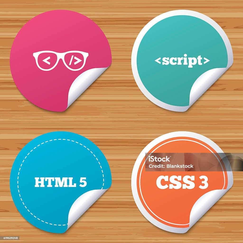 Bended Coder Programmer Coder Glasses Html Markup Language Stock Illustration ...