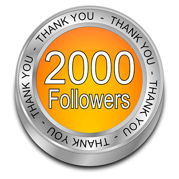 istock orange 2000 Followers Thank you button - 3D illustration 619529944