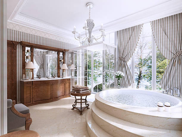 istock Luxury bathroom in classic style. 619538358