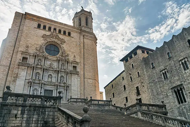 Girona (Gerona, Catalunya, Spain): the cathedral in gothic style