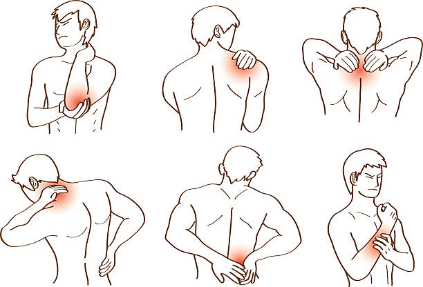 illustrazioni stock, clip art, cartoni animati e icone di tendenza di dolore - backache pain physical injury sport