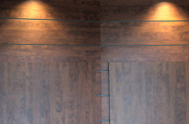 istock wood wall and lights studio for presentation or chromakey background 619540798