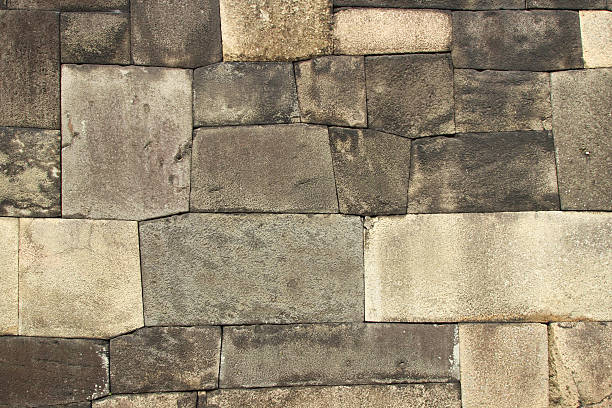 istock japanese style stone brick wall texture Background 619541010
