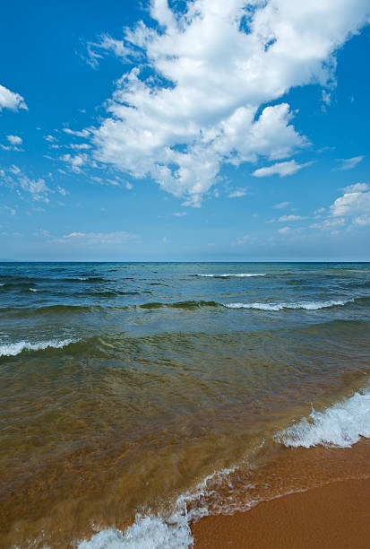 Sandy shore of Lake Baikal,Turka village