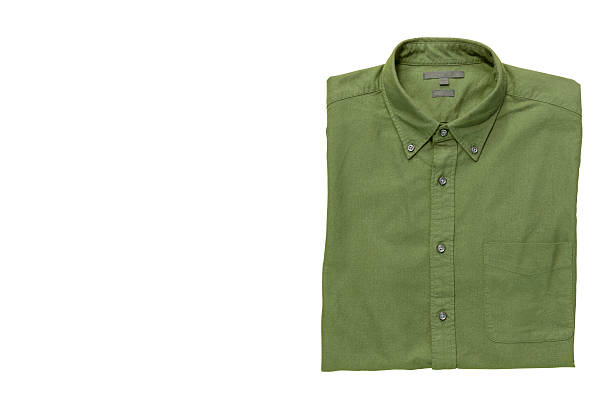 istock Men's shirt isolated on white background with Clipping path 619543074
