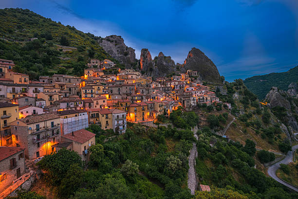 istock Castelmezzano at night, Basilicata, Italy 619543640