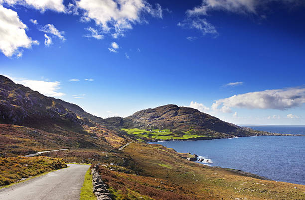Coast Road Coast road on the Beara Peninsula, County Cork, South West Ireland. county cork stock pictures, royalty-free photos & images