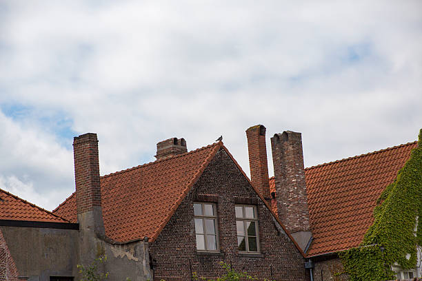 istock Historical gothic buildings at brugge belgium 619630540
