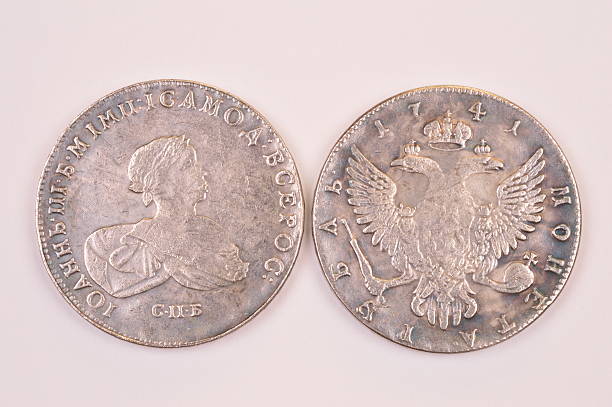 istock Coins Russian ruble silver 1741 Emperor John III 619631950
