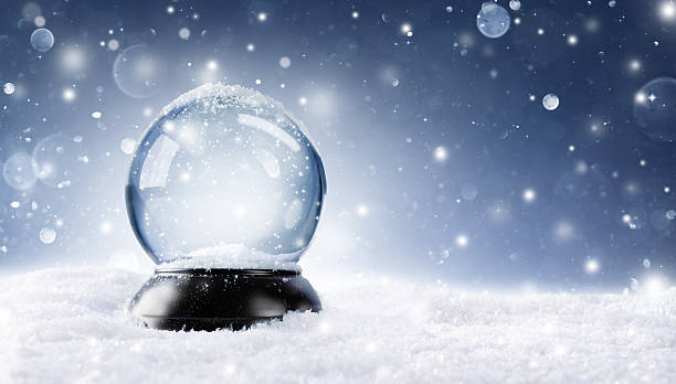 Christmas Snowy Ball Snow Globe With Snowfall snow globe photos stock pictures, royalty-free photos & images
