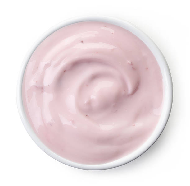 istock Bowl of strawberry yogurt 619635164
