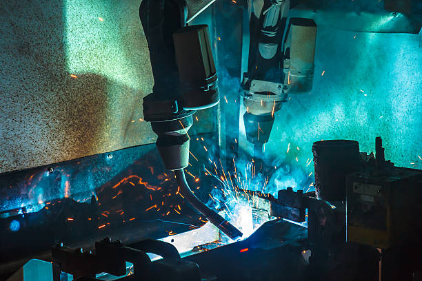 istock welding robot in Industrial automotive 619635246