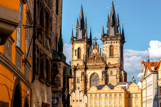 istock Tyn cathedral in Prague 619638626