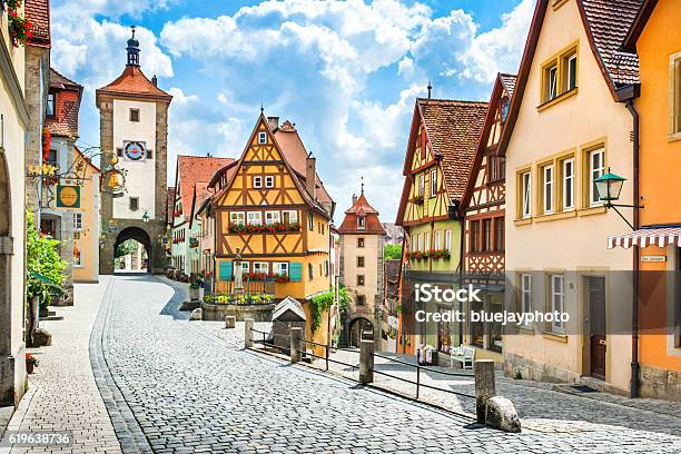 Città Storica Di Rothenburg Ob Der Tauber Franconia Baviera Germania - Fotografie stock e altre immagini di Germania