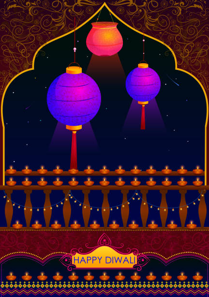 istock Light festival of India Happy Diwali celebration background 619638744