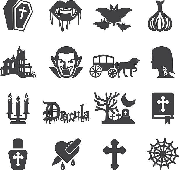 ilustrações de stock, clip art, desenhos animados e ícones de dracula silhouette icons | eps10 - transylvania