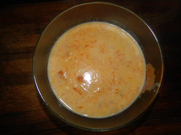 istock White Milk pumpkin soup with millet 619642104